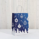 6Pcs Blue Christmas Theme Paper Gift Packing Bags Snowflake Snowman Shopping Bag for 2025 Xmas Navidad Christmas Party Deocr