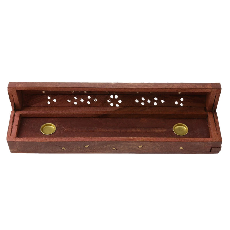 Ancient Wooden Incense Stick Holder Burning Joss Insence Box Insense Burner