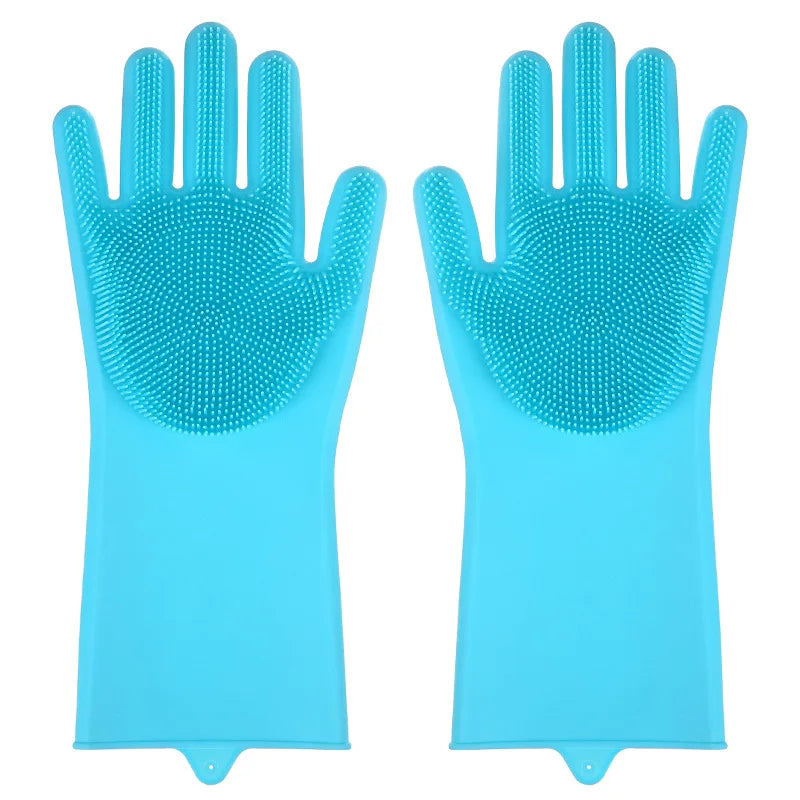 Pet Grooming Cleaning Gloves Dog Cat Bathing Shampoo Glove Scrubber Magic Dishwashing Cleanner Sponge Silicon Hair Removal Glove