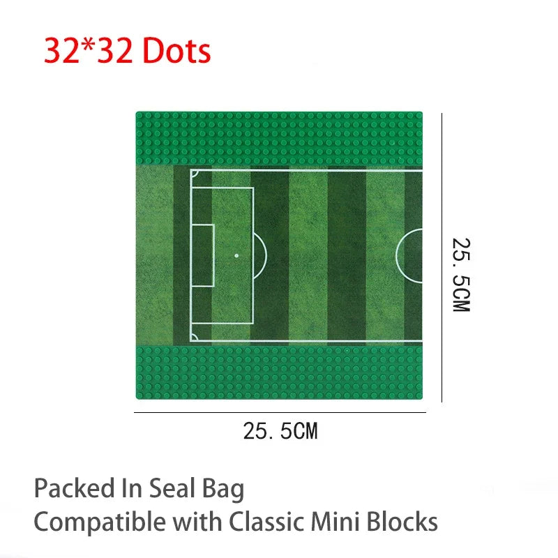 City Street View Road BasePlate Building Blocks 32*32 Dots Blocks DIY Toys Parking Lot Football Basketball Court Mini Bricks