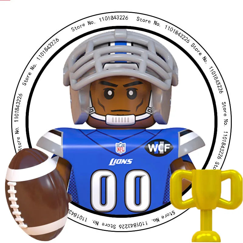 WM6133 Football Rugby Basketball Player NFL Building Blocks Assembled Children's Educational Toys Christmas Gifts