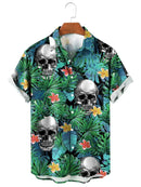 Men's Shirt Horror Skull 3D Print Men's Clothing Oversized Summer Casual Hawaii Beach Hawaiian Harajuku Fashion Holiday Shirts