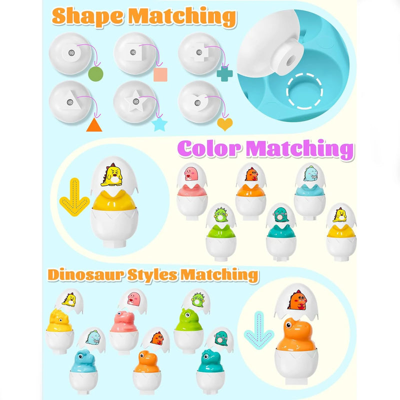 Montessori 3D Eggs Puzzle Toddler Learning Education Math Toys Kids Shape Match Smart Game Easter Gifts for 1 2 3 Year Old