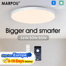 MARPOU LED Ceiling Light 80W 50W Modern Dimmable Smart Lamp With Remote Control Ceiling Lamp For Living Room Bathroom Kitchen