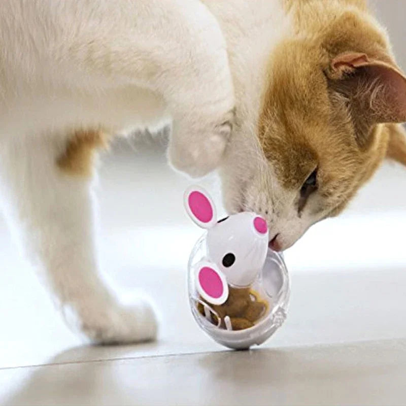 Mouse Tumbler Leak Food Feeder Pet Puzzle Cartoon Cats Toy Leakage Ball Kitten Interactive Toys Slow Feeding Pet Supplies