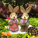 Easter Bunny Rabbit Straw Figures Decoration 35cm Easter Straw Easter Rabbit Bunny Figurine Home Garden Wedding Ornament