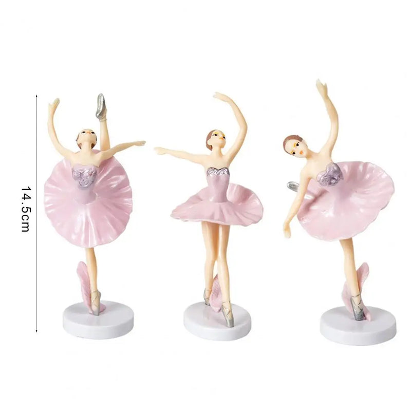 3Pcs/Set Cake Decoration Ballerina Girl Figurines with Base Plastic Dancing Ballerina Girl Figurine Cake Toppers