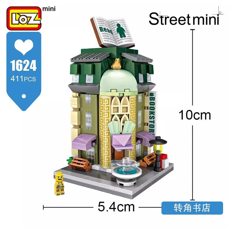 LOZ Creative Folded StreetView Grocery Store Post Station Building Bricks DIY Mini Chinese Style Puzzle Girls Gifts Children Toy