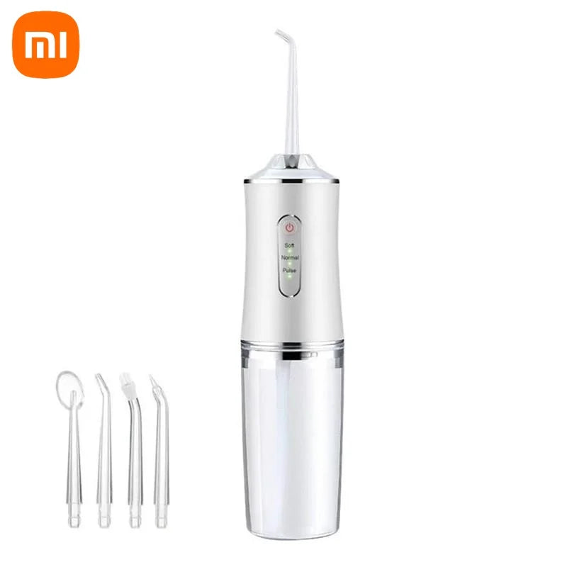 Xiaomi Portable Oral Irrigator Dental Water Flosser USB Rechargeable Water Jet Floss Tooth Pick 4 Jet Tip 3 Modes Teeth Cleaner