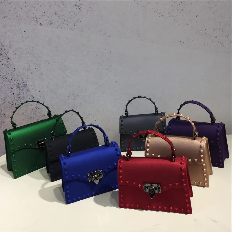 High Quality Women Small PVC Handbags Shoulder Bags Fashion Ladies Crossbody Bags for Women Casual Female Rivet Messenger Bag