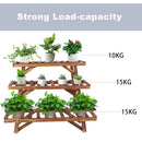 Large 3 Tier Step Plant Stand Wood Ladder Shelf Garden Display for Patio Indoor Outdoor Flower Pot Shelf