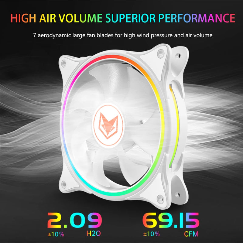 COOLMOON Computer Case 120mm Fan 5V 3 Pin ARGB Cooling Ventilado 12V 4 Pin PWM Computer Chassis Fans Ventilador 12cm Aura Sync