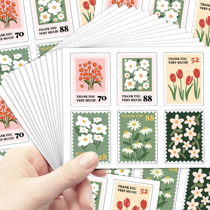 120pcs Box Seal Stickers, Rectangle Gift Package Labels, Thank You For Your Order Stickers, Decorative Baking Gift Bags Packagin