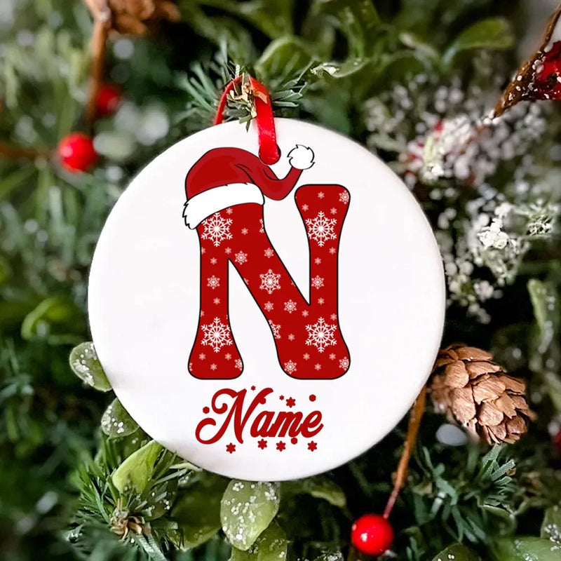 Personalized Christmas Ornament Custom Name Photo Prop Christmas Family Party Ceramic Ornament Xmas Keepsake Gift Drop Ornaments