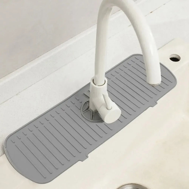 Kitchen Silicone Faucet Mat Sink Splash Pad Water Ripples Faucet Water Catcher Mat Bathroom Tap Countertop Protector