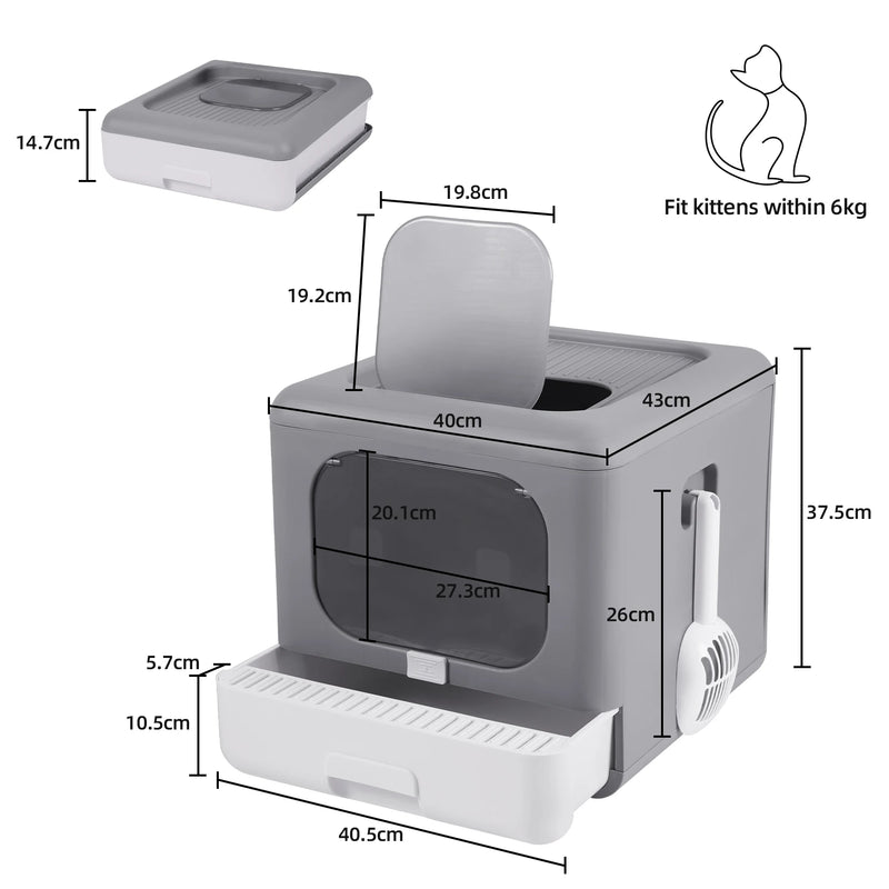 Modern Cat Litter Box Cat House Furniture Detachable Kitten Cat Potty Self Cleaning Hidden Toilet with Portable Scoop Drawer