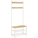 VASAGLE 3 in 1 Coat Stand with Shoe Rack, Steel Frame, 32 x 70 x 175 cm