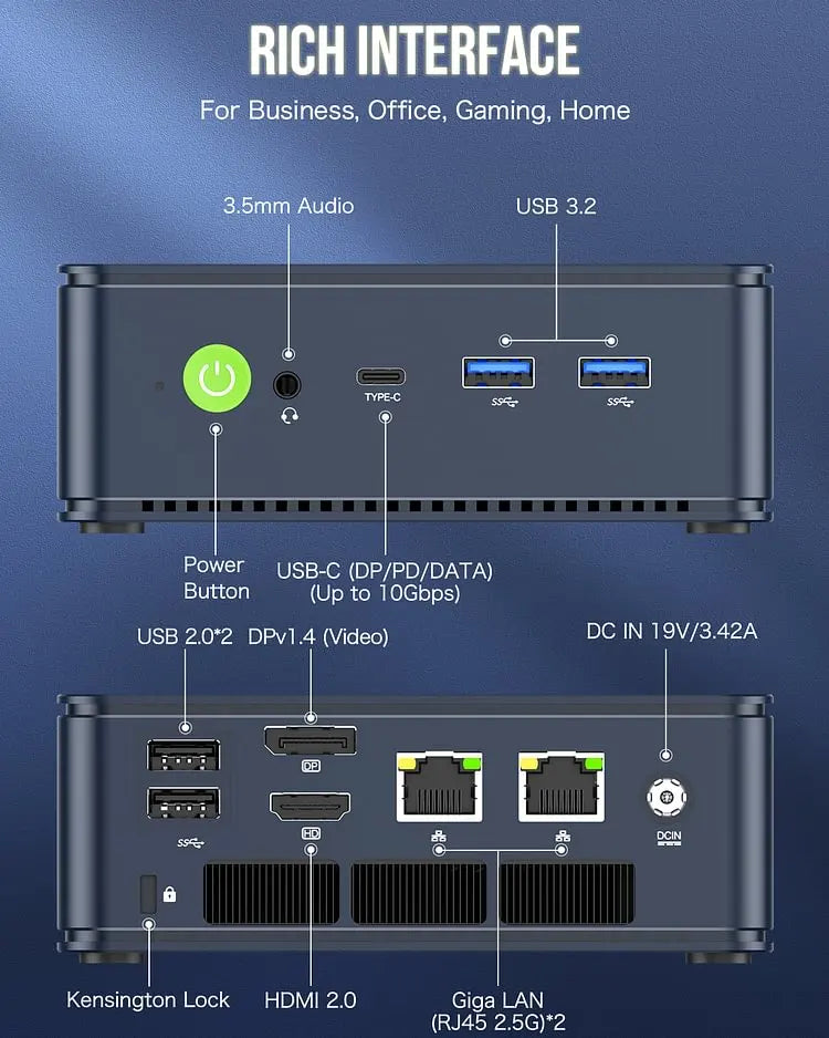 GMKtec M5 Plus AMD R7 5825U Mini PC 8-core 16-thread 16/32GB DDR4 512GB/1TB SSD Win 11 Pro Computer PC Mini Desktop Computer PC