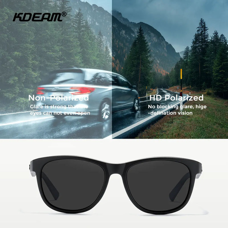 KDEAM Reduce The Brightest Light POLARIZED Sunglasses Women Saturated Coating Sun Glasses Square 58mm Medium Size Shades For Men