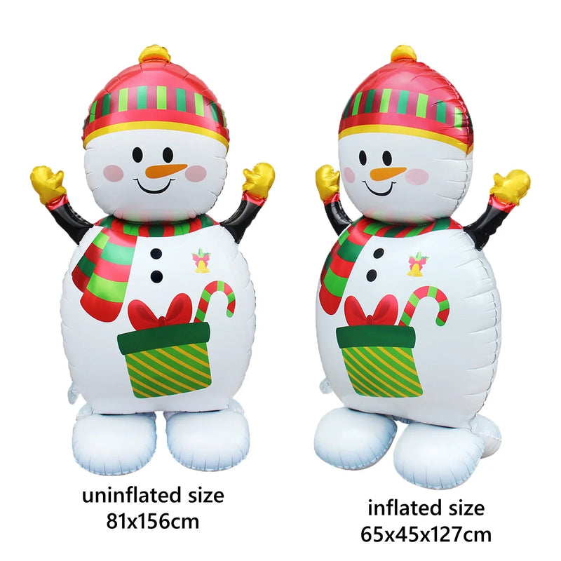 1pc New Extra Large Standing Santa Claus Foil Balloon Christmas Holiday Party Decoration New Year Birthday Supplies Easter Gift