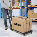 Folding Hand Truck 176 LB Capacity, Portable Collapsible Dolly with 6 Wheels & 2 Elastic Ropes, Plastic Base, Adjustable Handle