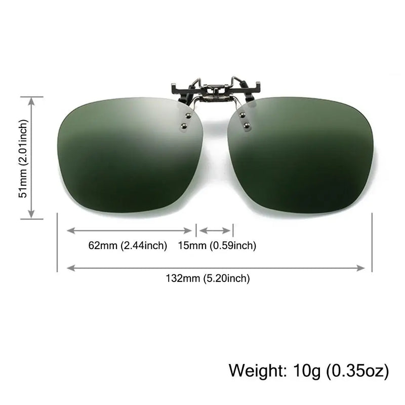 Metal Clip Clip-On Polarized Sunglasses Convenient Rimless Flip-up Sun Glasses for Prescription Glasses UV400 Polygonal Shades