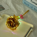 Valentine's Day LED Rose Creative Gold Foil Flower Artificial Flower for Home Decor Wedding Valentine's Day Mother's Day Gifts