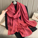New 16 Colors Solid Silk Scarf Women Fashion Quality Soft Scarves Female Shawls Foulard Bandana Beach Cover-ups Wraps Luxury