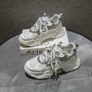 Women's Chunky Sneakers 2021 Fashion Women Platform Shoes Lace Up Breathable Air Vulcanize Shoes Women Female Trainers Dad Shoes