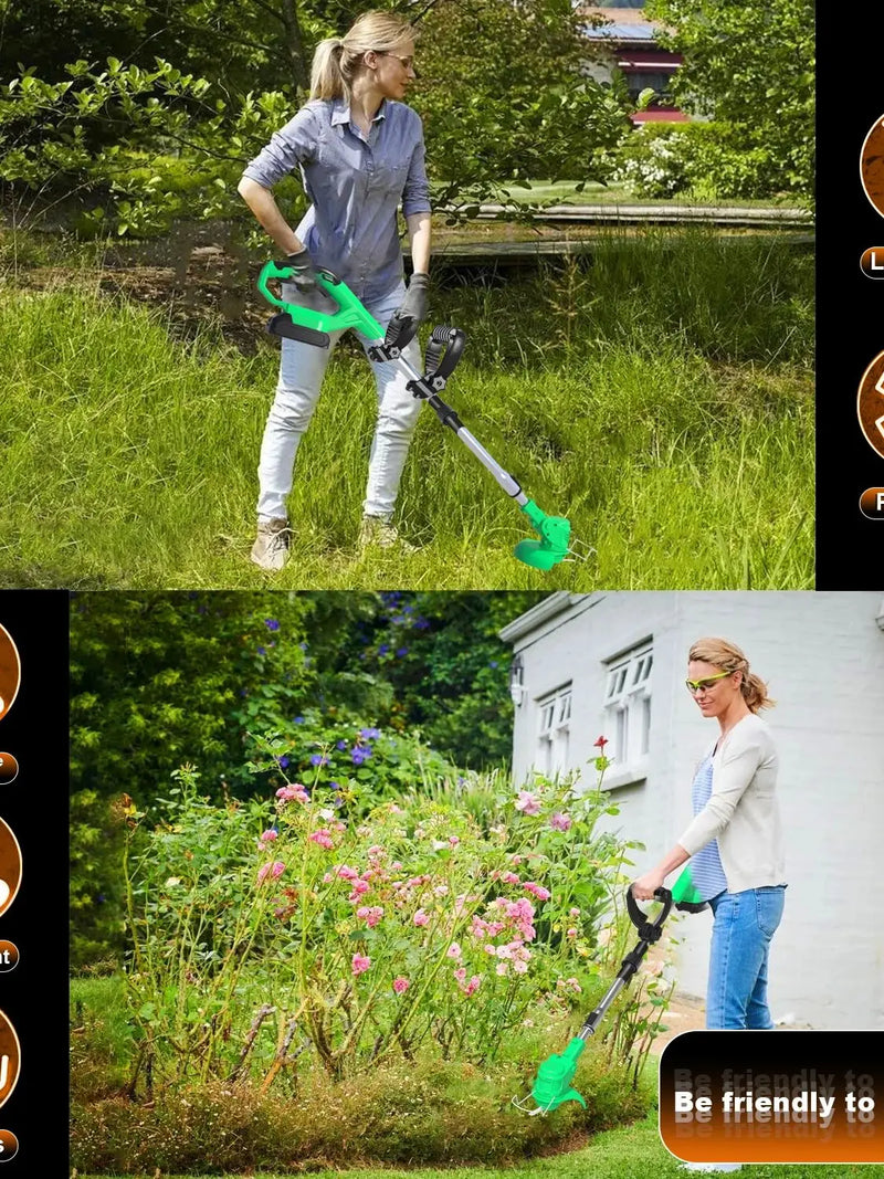Tegatok  Battery Powered, 4-in-1 Home Cordless Electric Weeder, 1 2.0AH Lithium ion Battery,Home, Work, Countryside Tools.