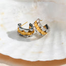 E.B.belle Cool Fashion Thick Chunky Watchband Small Hoop Earrings Gold Silver Color Metal Stainless Steel Earrings For Woman