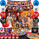 112PCS Wrestling birthday party supplies,Wrestling Boxirng Match party including plates,cake topper,banner,ect birthday party