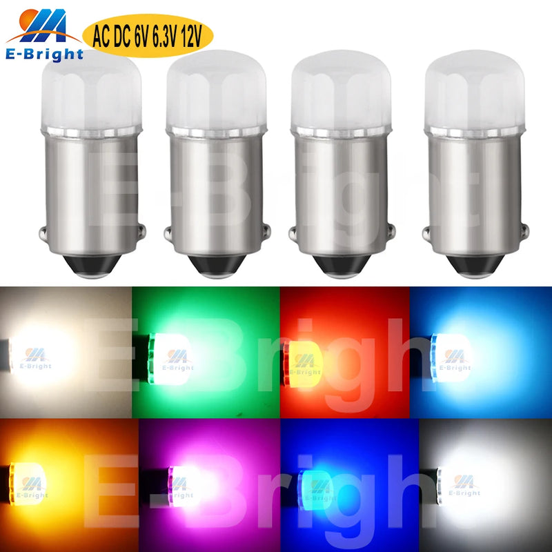 4PCS 6V 6.3V 12V AC DC T11 T4W BA9S 44 47 55 Led Bulb Flashlight Pinball Machine Game Car Light Warm White Amber Pink Amber Blue