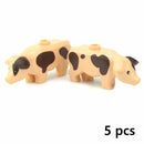 MOC City Animal Zoo Fram Accessories Building Block Figures Goat Sheep Eagle Owl Panda Parrot Seagull Penguin Bricks Toy Gift