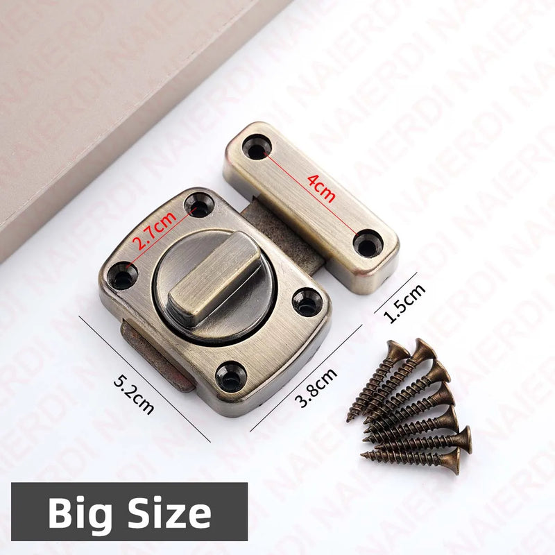 NAIERDI Security Double Sided Cabinet Locks Keyless Rotating Door Lock Gate Latch Anti-theft Rotate Bolt Latches Cabinet Closet