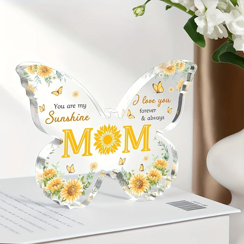 1pc Butterfly Acrylic Decorative Plaque Gift for Mother, Birthday Mother's Day Christmas Thanksgiving Gift for Mom