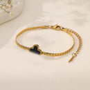 Stainless Steel Flower Four-leaf Clover Women's Bracelet Necklace Earrings Jewelry Gift