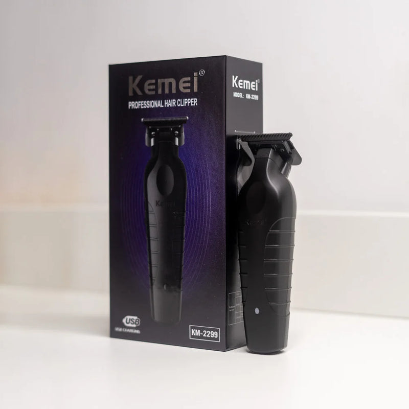 Kemei 2299 Barber Cordless Hair Trimmer 0mm Zero Gapped Carving Clipper Detailer Professional Electric Finish Cutting Machine