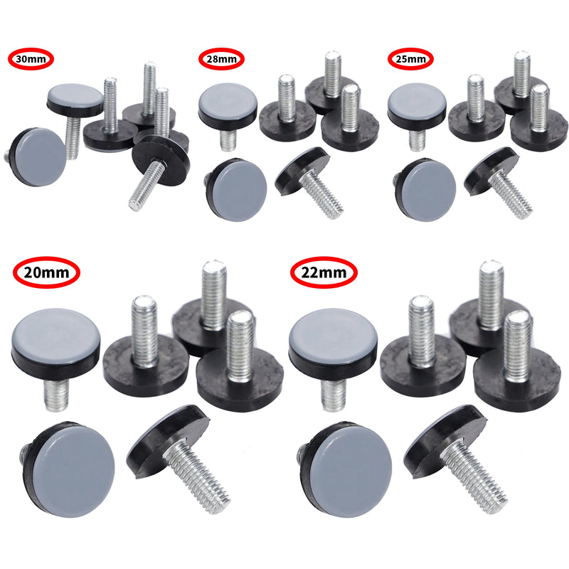 6Pcs PTFE Bottom Furniture Thread Levelers Adjustable Furniture Glide Leveling Feet Pads for Tables Cabinet Sofa Chair Legs