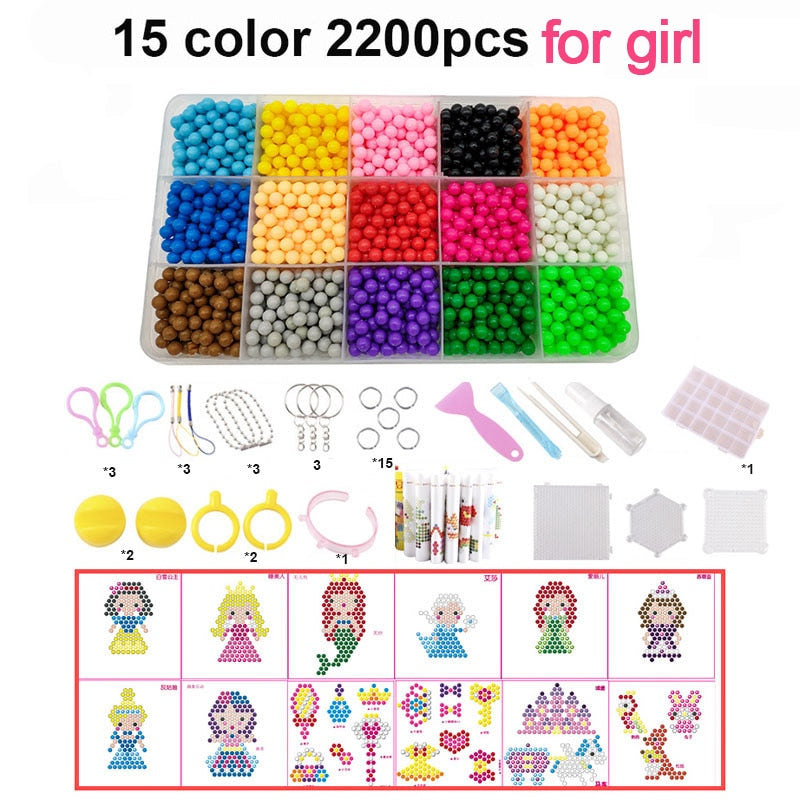 DIY Water Magic Beads For Children Animal Model Hand Making Puzzle Kids Educational Toys Boys girls Spell Beans Montessori bead