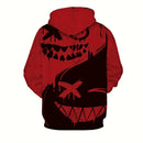 Sweatshirt Man Color Block Smile Print Cool Hoodies Y2k Blouse Pullover Kangaroo Pocket Long Sleeves Tops Fall Men's Clothing