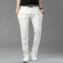 White Yellow Pink Red Fashion 5 Color Fashion Men's Stretch Jeans Slim Streetwear Korean Business Straight Casual Denim Trousers