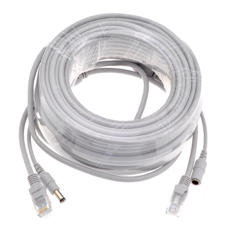 ESCAM 5M/10M/15M/20M/30M Optional Gray CAT5/CAT-5e Ethernet Cable RJ45 + DC Power CCTV Network Lan Cable For System IP Cameras