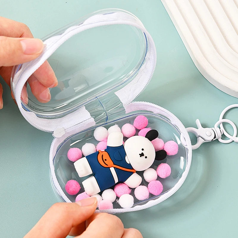 Jewelry Organizer Transparent Storage Box Pouch Mystery Box Keychain Bag Storage Case Thicken Wallet Cute Doll Bag Organization