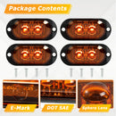 4pcs Sphere Lens Amber LED Side Marker Light Position Turn Signal Lamp Indicator Warning Trailer Truck Pickup Accessorie 12V 24V