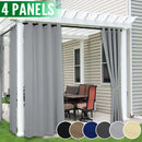 4 Panels Outdoor Curtains for Patio - Waterproof Blackout Curtains & Drapes Windproof UV Protection for Porch Gazebo Pergola