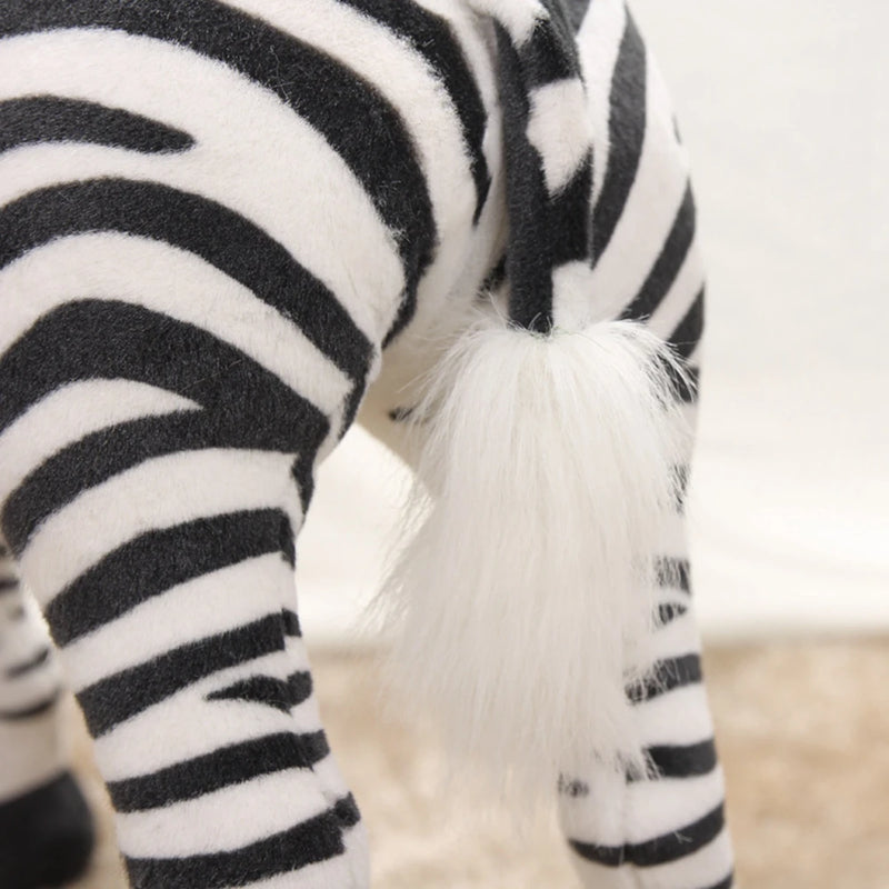 55CM Large Simulation Standing Zebra Striped Animal Dolls Home Photography Props Send Children Birthday Christmas Gifts