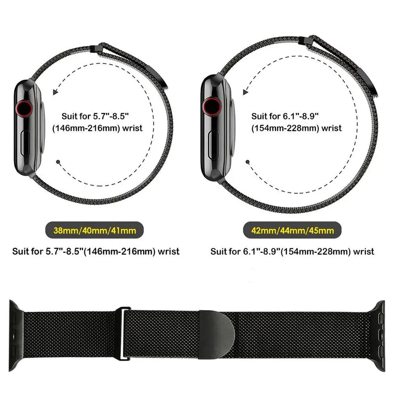 Magnetic Loop Strap For Apple Watch Band 44mm 40mm 45mm 41mm 38mm 42mm 44 45 mm Metal correa bracelet iWatch 3 4 5 6 se 7 band