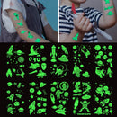 10 Sheets Luminous Outer Space Astronauts Temporary Face Body Tattoo Stickers Toy for Kids Birthday Party Favors Pinata Gifts