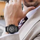 Sports Mens Quartz Watch VA VA VOOM 2023 New Black Stainless Steel Waterproof Hollow Out Luminous Military Mannish Wristatches